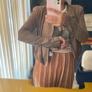 Faux leather cropped jacket